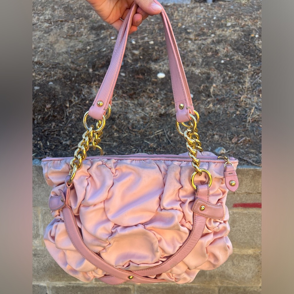 OG Juicy Couture Baby Pink Y2K 2008 Ruched Ruffle Purse - Picture 2 of 7